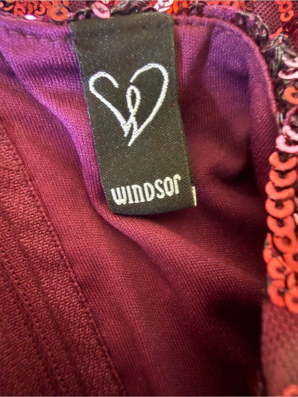 Windsor Plum Sequin One Shoulder Formal Gown Size L Worn Once - Picture 7 of 9